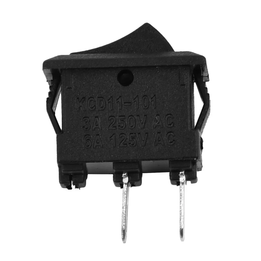 10 Pack Black Plastic Round Rocker Switches with Metal Pins 2 Pin DC 12V 16A ON OFF Toggle SPST Switches for Auto Car Truck Boat