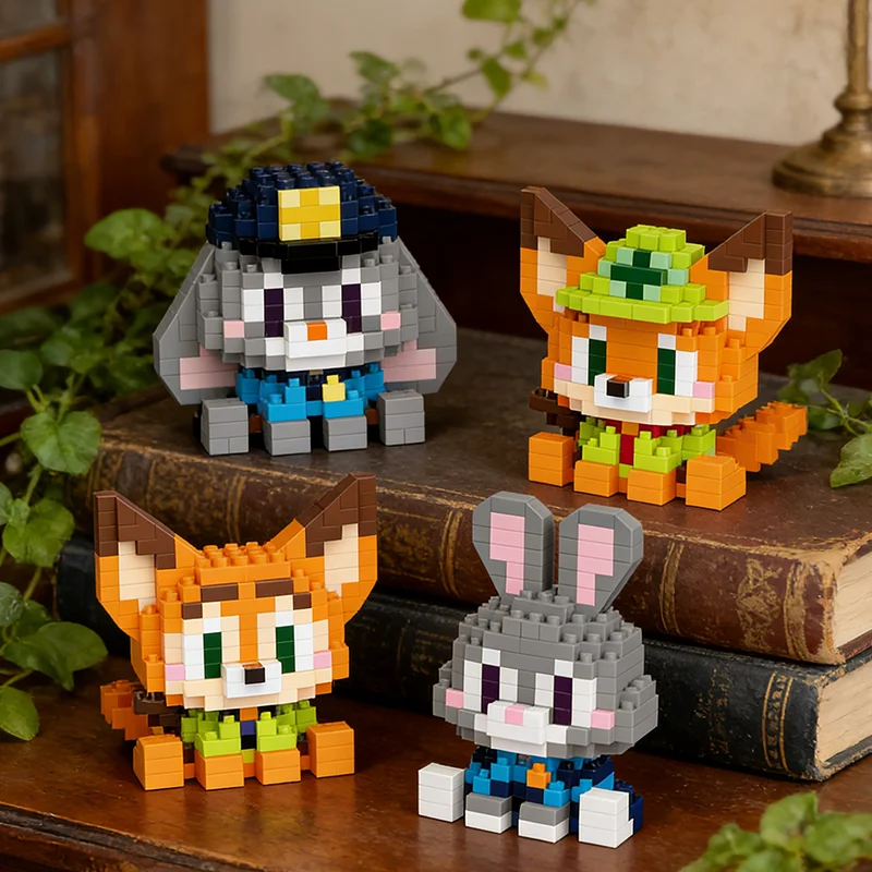 HOT SALE Zootopia Micro Building Blocks Set - Cute Nick Judy Character Mini Brick Figure Toys for Fans Birthday Valentine Gift