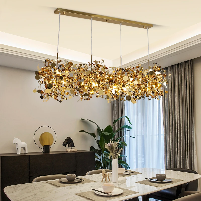 Modern Designer Stainless Steel Chandeliers Nordic Luxury Cash Cow Restaurant Hall Bar Bedroom Closets Haning Light Lustre Lamp