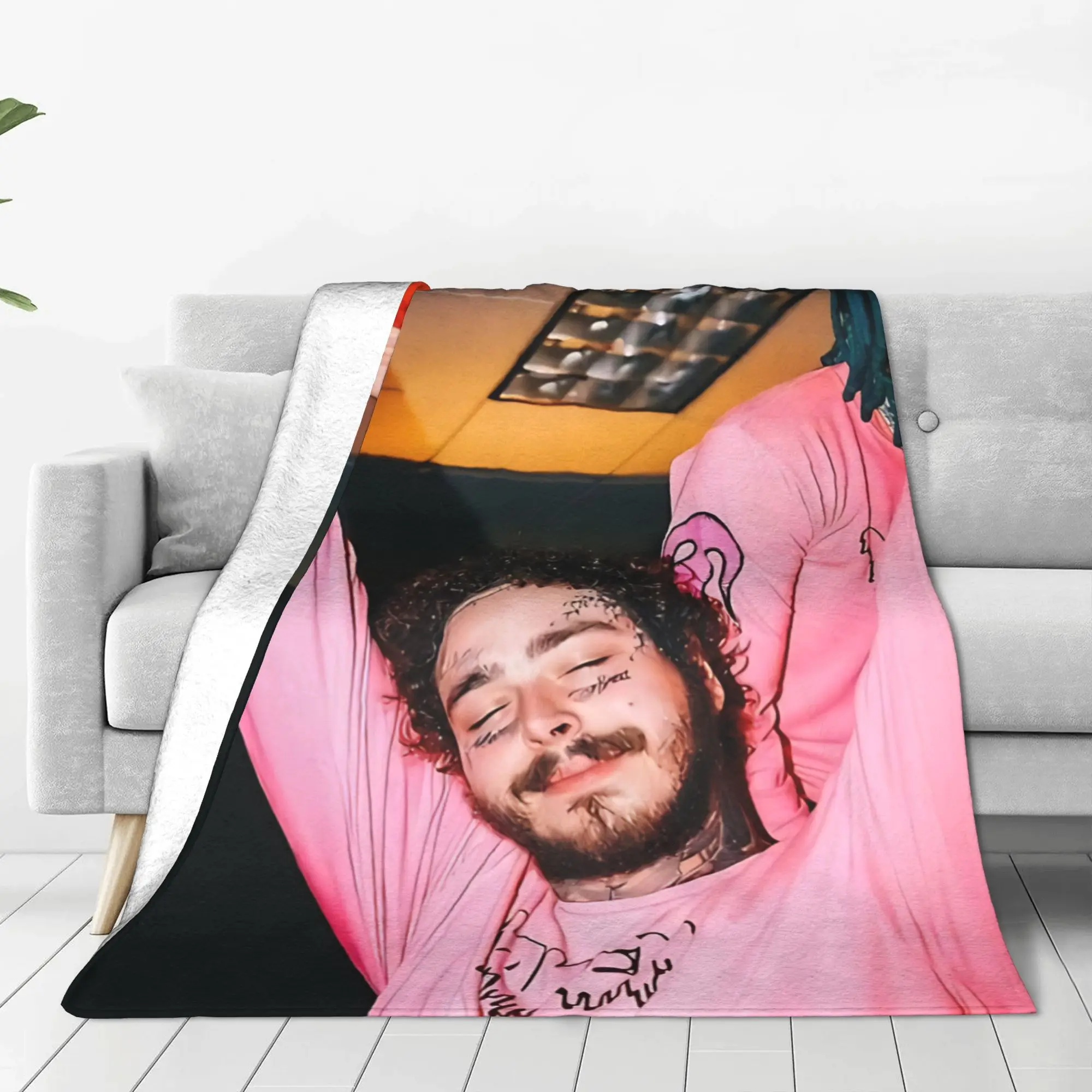 1PC full facial Post Malone Home Room Decorations Winter Blankets For Adults Bedding Home Interior Sofa Knee