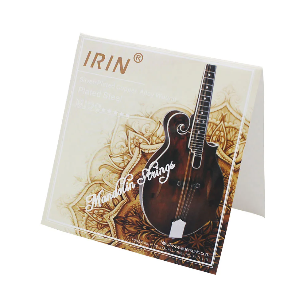 IRIN 8-teiliges Mandolin-Saiten-Set aus vergoldetem Stahl, versilberte Kupferlegierung, umsponnen Mandoline-Teile, Zubehör für Saiteninstrumente – Detail 3