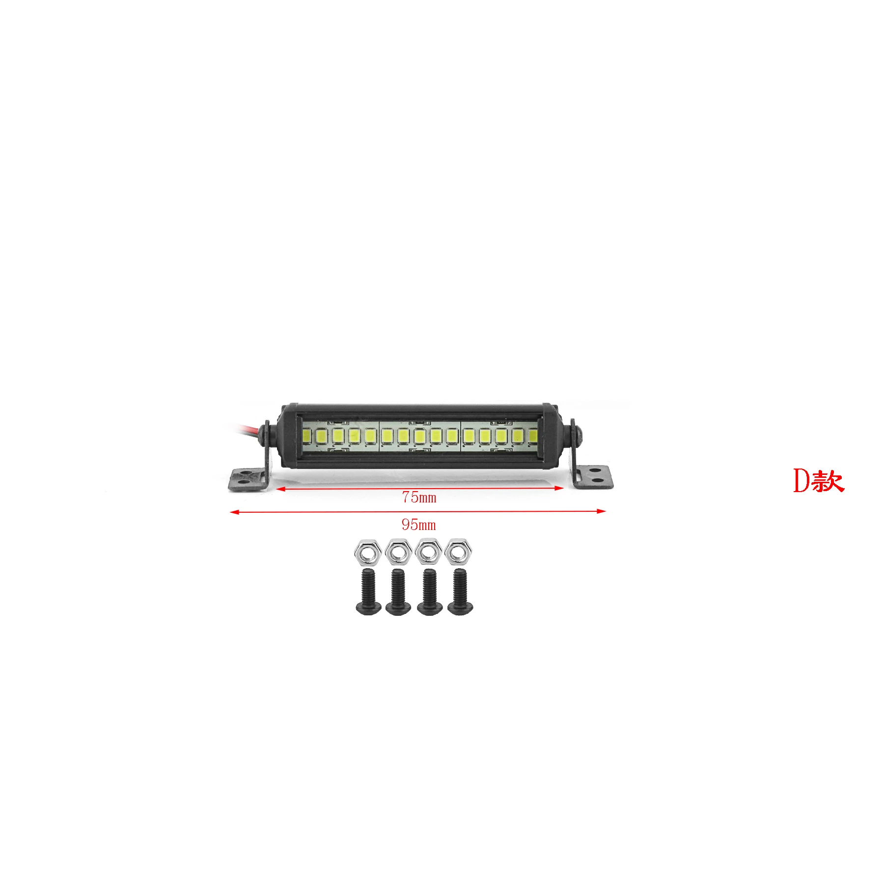 55/75/95/115/135/215mm LED Light Bar Roof Lamp Lights for Axial SCX10 90046 Traxxas TRX4 Slash Rustler 1/8 1/10 RC Car Upgrade