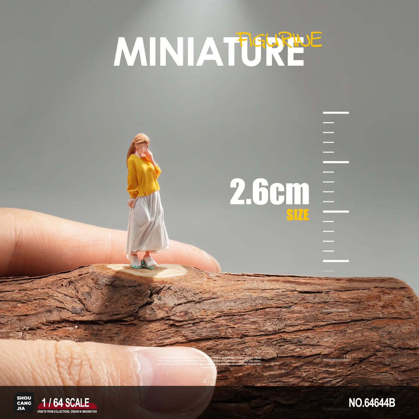 Long-haired White-dress Girl Realistic Figure Model Soft Girl Mini Doll Micro Photography Prop Diorama Scenery