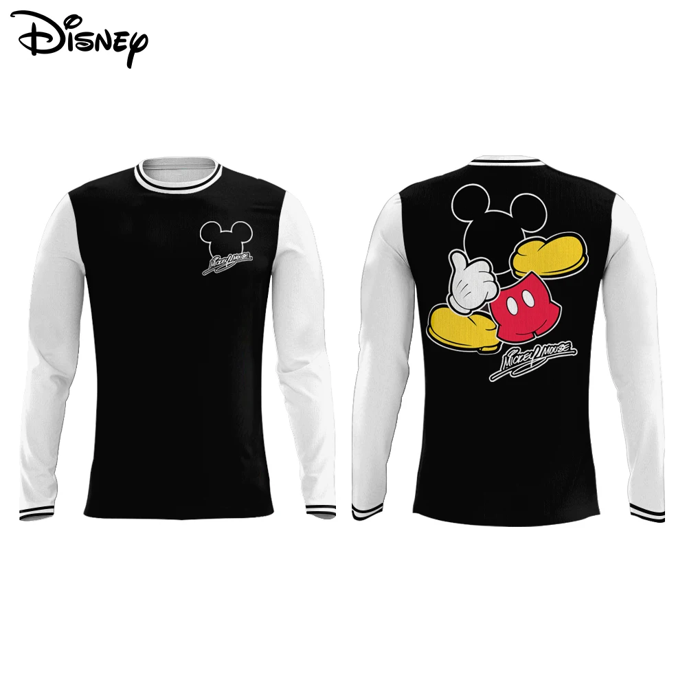 

Mickey Mouse Best of Mickey Long Sleeve T-Shirt for Adults 2025 New 3D Printing Tee Casual Fashion Plus Size Men's Crewneck Top