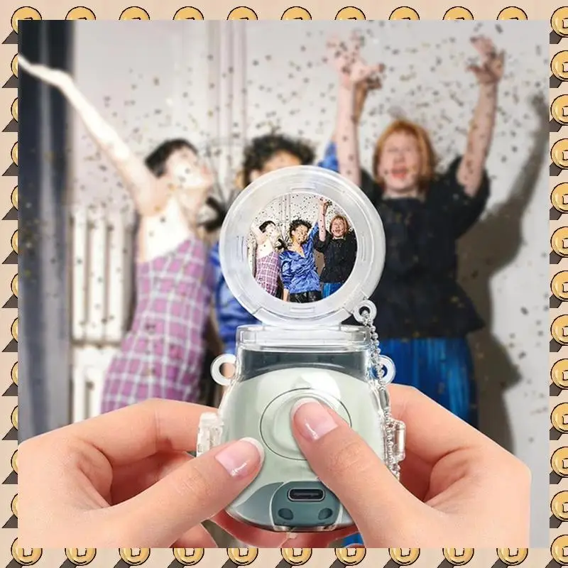 A003 Transparent For Instax Pal Protective Case Anti-Scratch Anti-Fall Full Coverage Shell With Self-Shooting Mirr