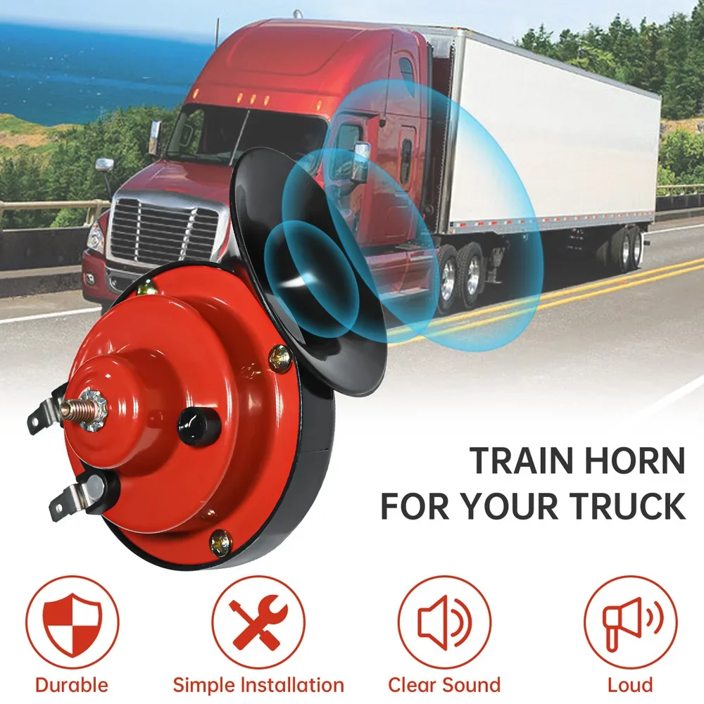 Drucklufthorn 12V, laut 300dB, schneckenförmig, universell, wasserdicht, Signalhorn für Wohnmobil, Auto, SUV, RV, Zug, LKW, Boot, Motorrad – Detail 5