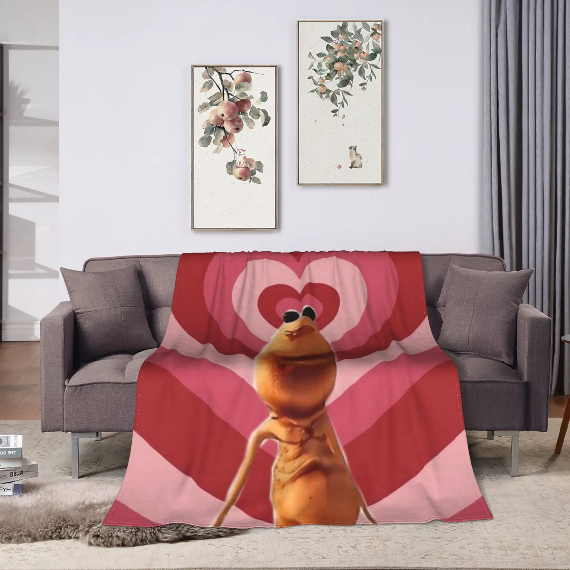 Y2K Funny Robert Help Marcus The Worm Blankets  Super Soft Graphic Plush Throw Blanket For Couch Bed Camping Bedspread Bed Cover