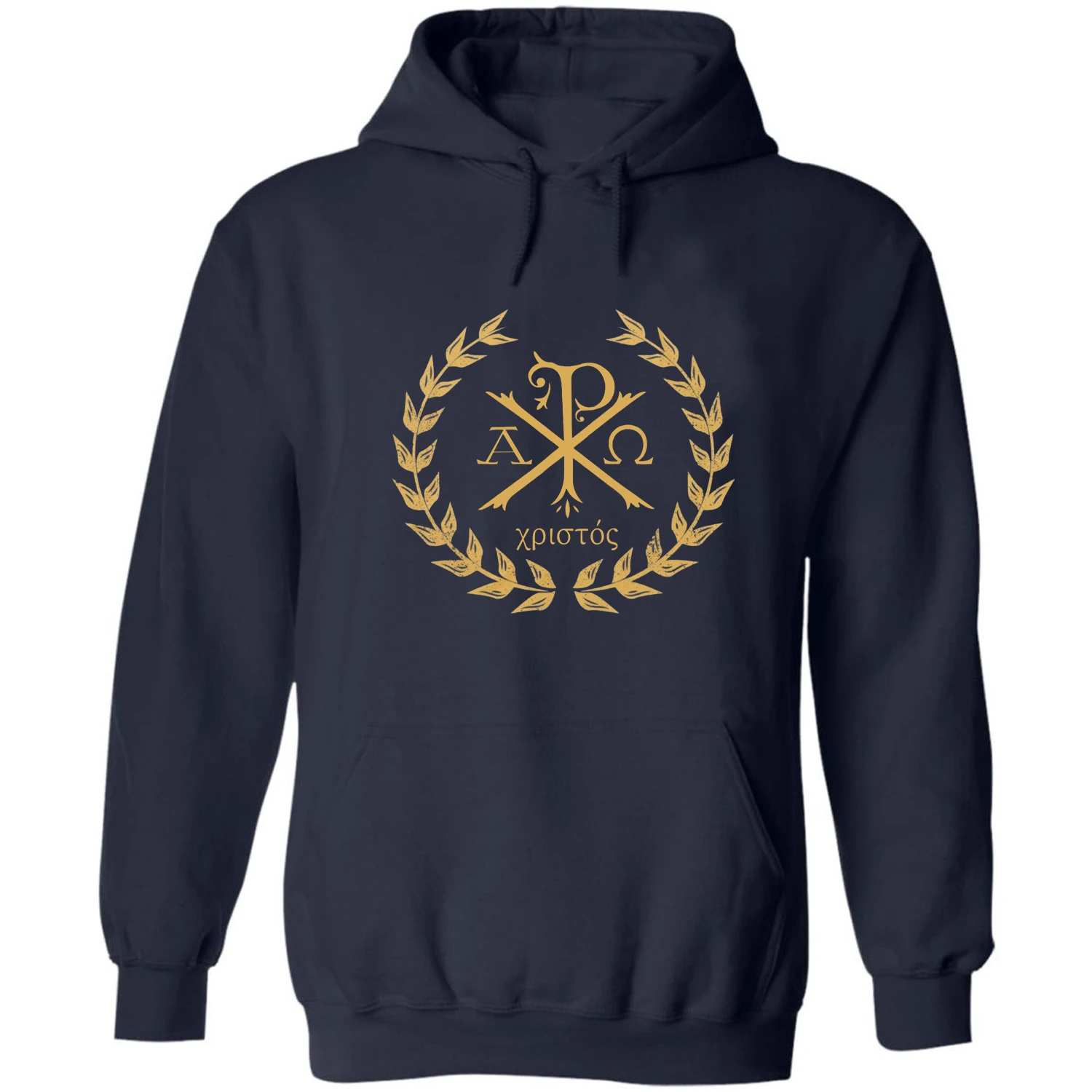 Jesus Christ Christian Ancient Monogram Chi Rho Symbol Pullover Hoodie New 100% Cotton Comfortable Casual Mens Sweatshirts