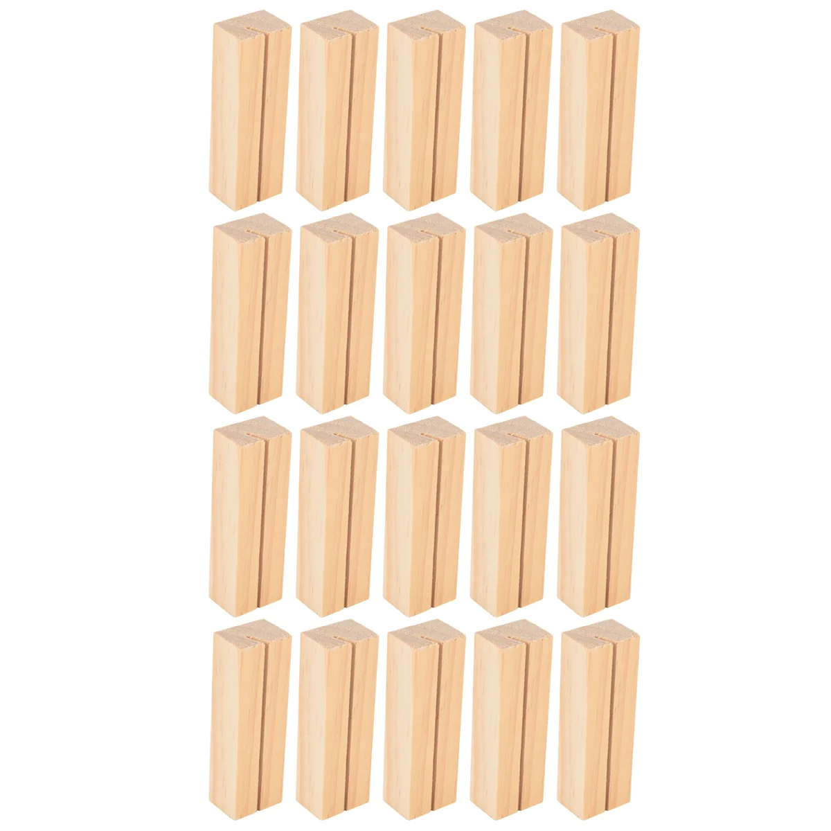 20 Pieces Wood Place Card Holders, Wooden Table Number Holder Memo Stand Clamps Stand Card Desktop Message Crafts for Wedding Di