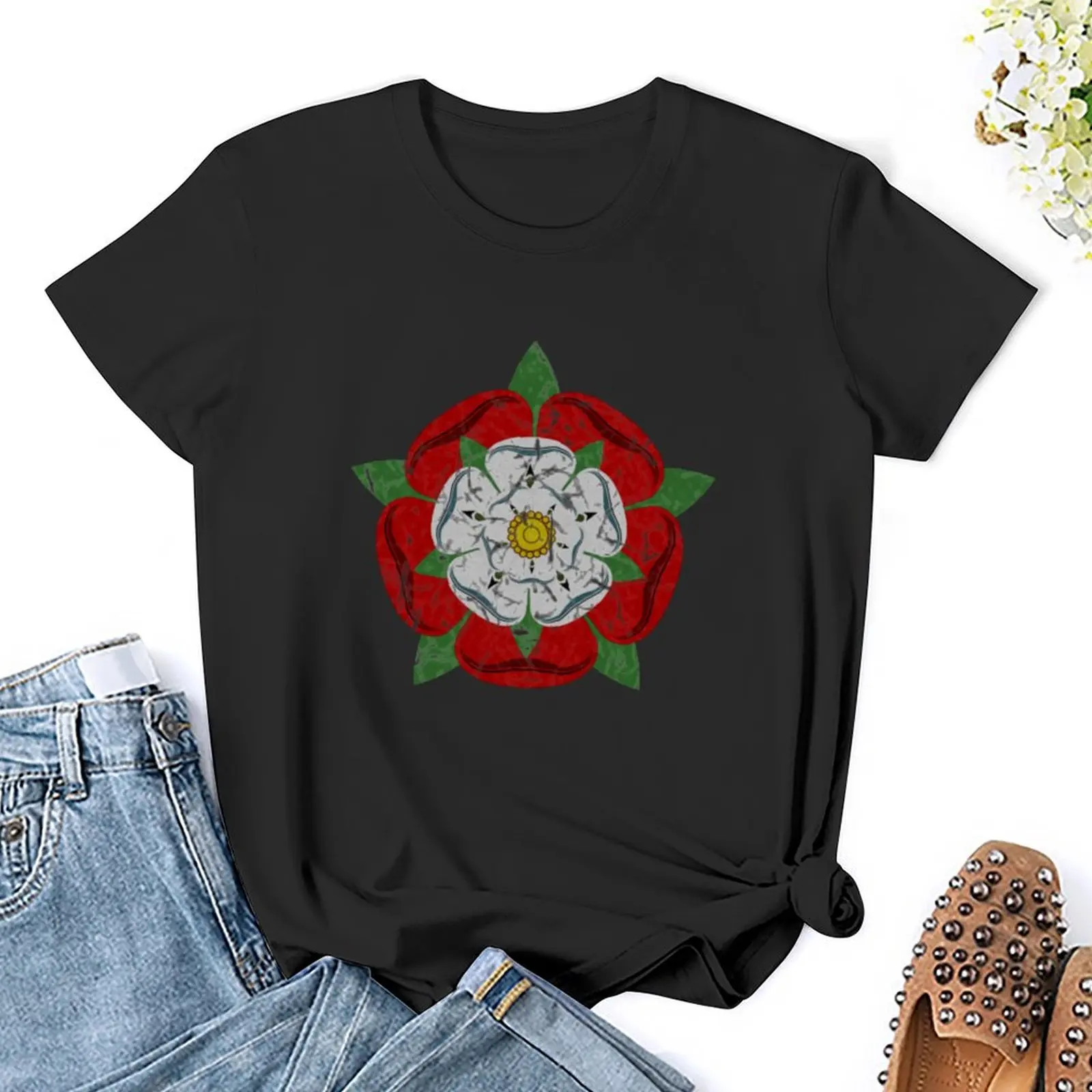 Camiseta de Tudor Rose para mujer, ropa de anime, camisetas de entrenamiento para mujer