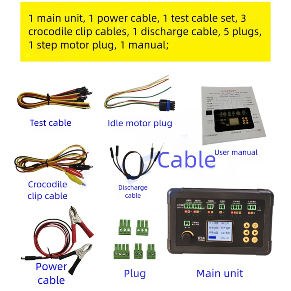 

Automotive Ignition Coil Tester QD300 with 12 Volt and 24 Volt Power Supply for Testing Ignition and Fuel Injectors