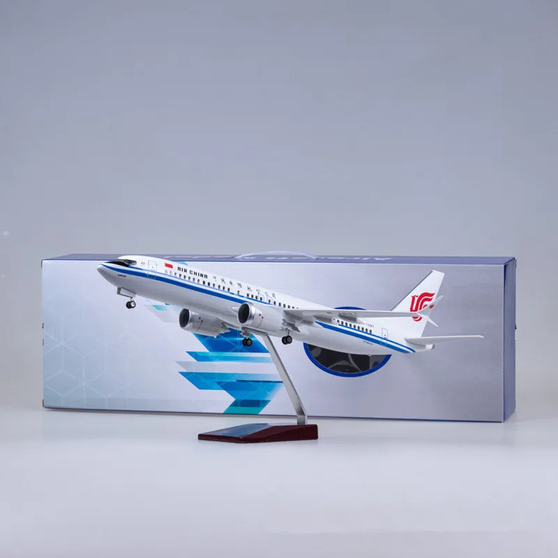 1:85 Scale 47CM Diecast Model China International Flights Airlines Boeing 737MAX Resin Airplane Airbus Collection Display Toys