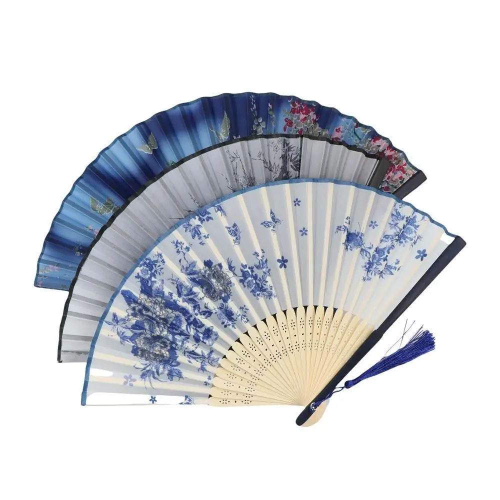 Quality 1 pcs Colorful Vintage Style Handmade Bamboo Wooden Home Decoration Fan Crafts Dance Hand Fan Folding Fan