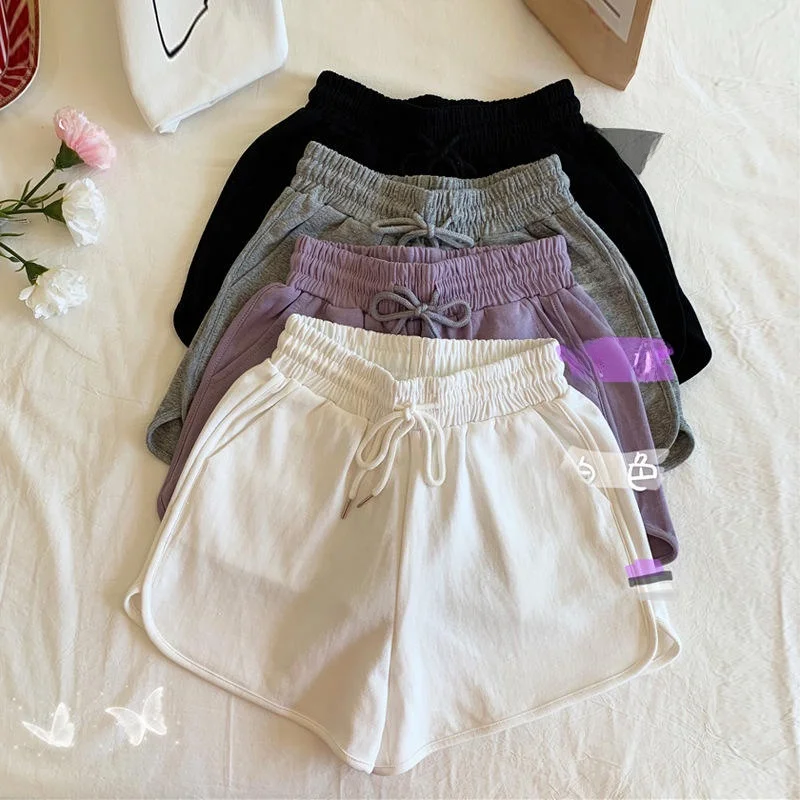 High Waist Wide Leg Sport Shorts Women's Loose Fit Running Pants Thin Summer Casual Trousers Three-Quarter Length Heat Shorts