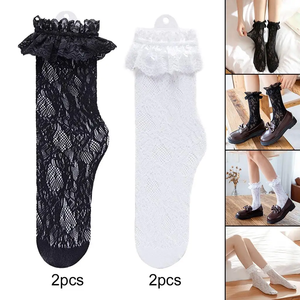 1 زوج الدانتيل الكاحل الجوارب لينة مرنة تمتد شير لطيف تقليم النساء فتاة الأميرة #3