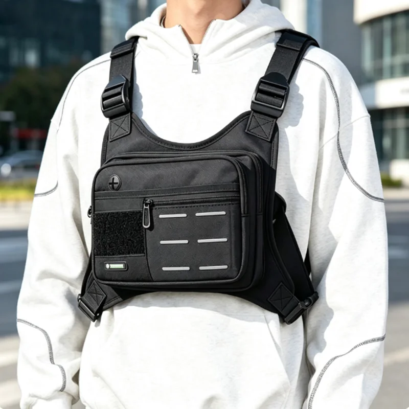 Unisex Sports Vest Backpacks Outdoor Cycling Bag Men Hiking Marathon Chest Rig Bag Storage Pocket Lightweight Running Chest Bags