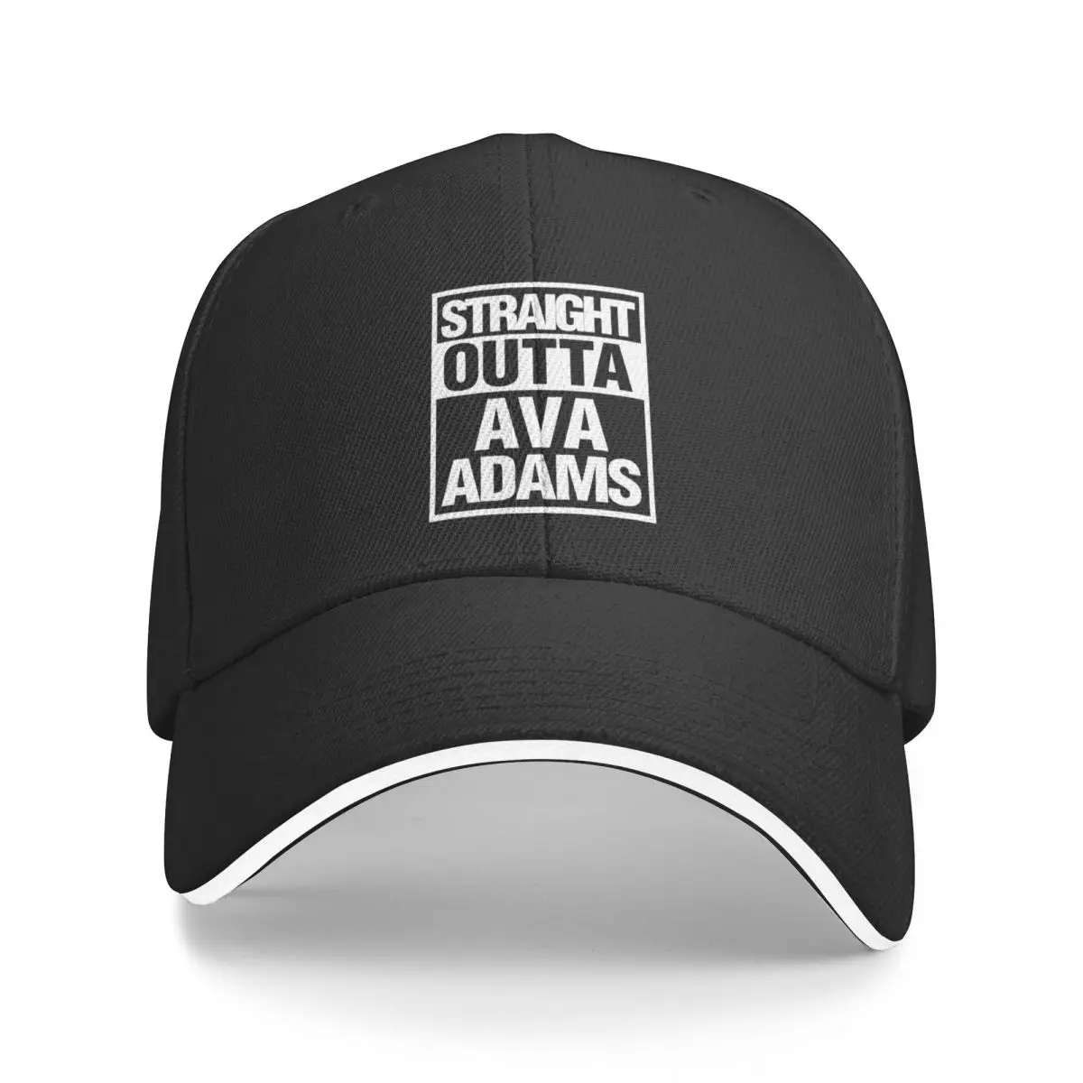 

Straight outta Ava Adams Black and White Baseball Cap Bobble Hat black Icon foam party Hat Women's Hats Men's