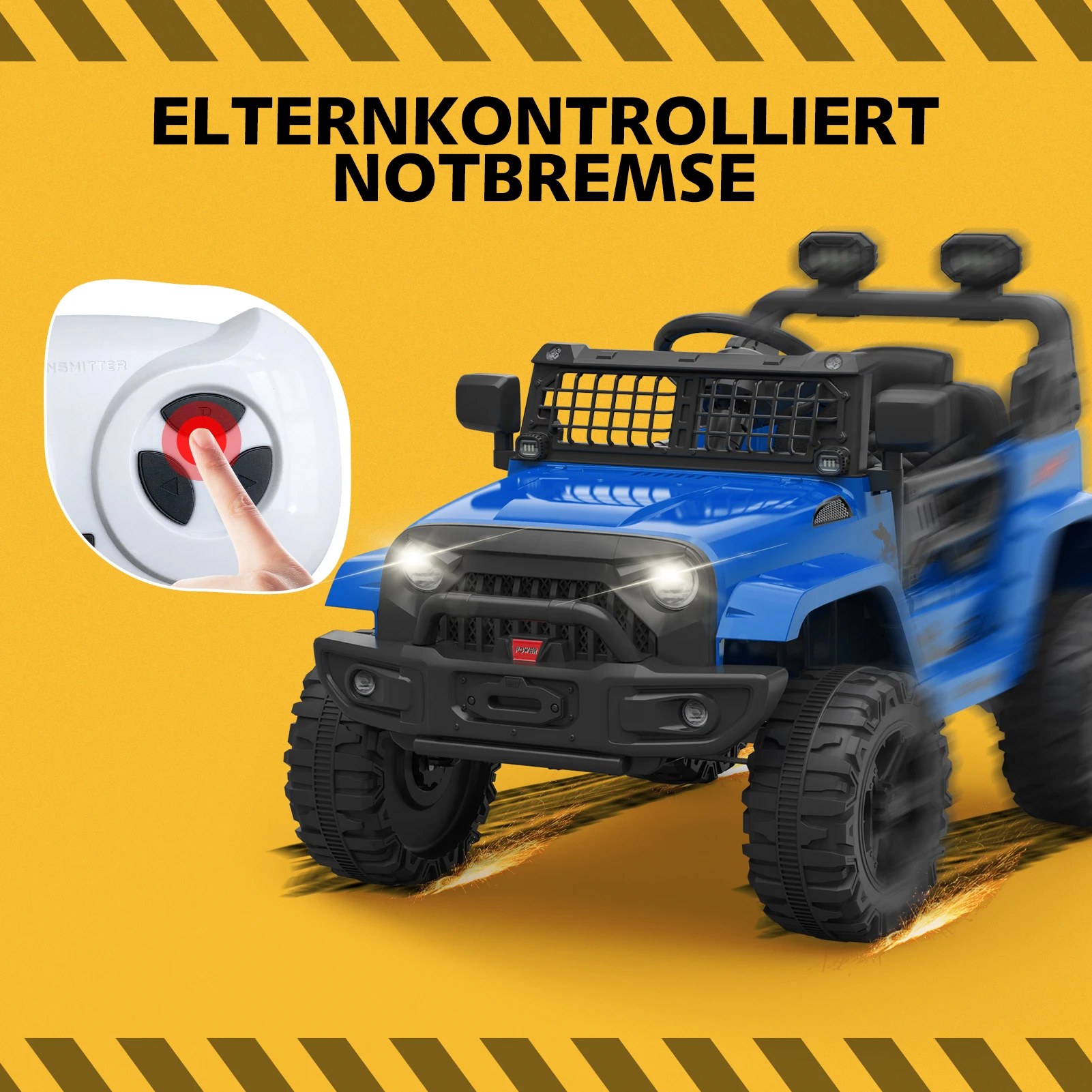 12v Electric Ride-on Truck for Kids with Parent Remote Control,3 Speeds,Spring Suspension & LED Lights,ASTM Vehicle Certified