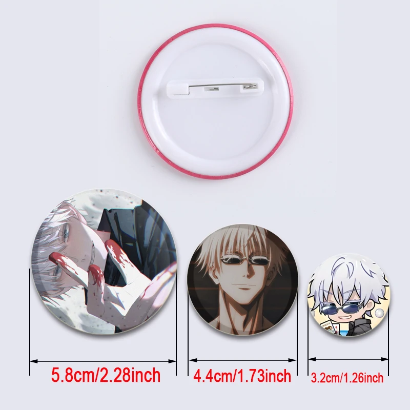 44mm spilla personaggio Anime Gojo Satoru distintivo carino spille smaltate fatte a mano squisite per zaino gioielli vestiti accessori regali