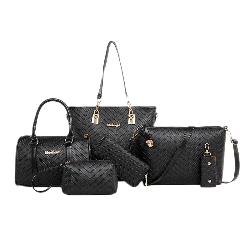 

Embossed Lozenge Six Pieces Set Single-Shoulder Bag for Women Handbag Different Size Bags Fashion Shoulder Bag