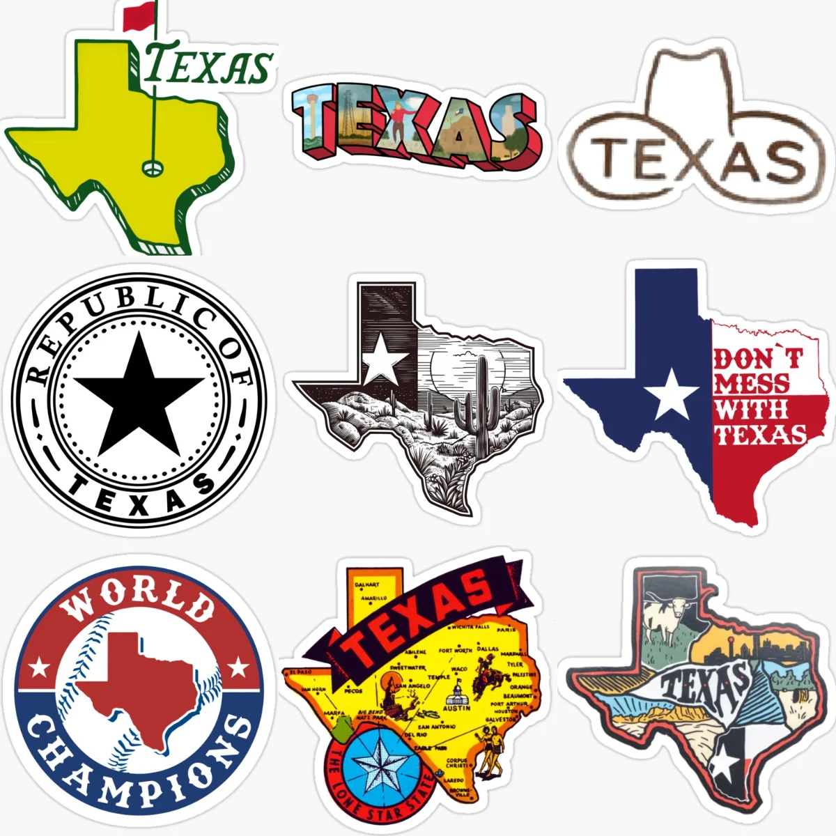 

Texas Map Flag Emblem Creative PVC Sticker for Decorate Car Van Truck Bicycle Window Wall Fridge Decal Accessorie