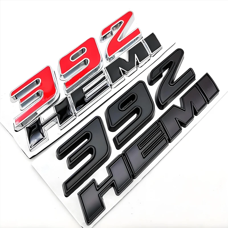 Adesivos de metal 3D 392 345 HEMI Emblema Crachá de porta-malas de carro para Dodge Challenger Charger Ram Calibre Caravan Journey Chrysler Dart