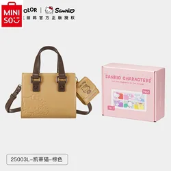 MINISO Sanrio Hello Kitty Cambridge Handbag Women's PU High Quality Fashion Versatile One Shoulder Diagonal Straddle Bag