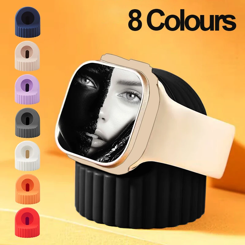 Soporte de cargador de reloj de silicona para Apple Watch Ultra 10 9 8 7 6 SE 5 4 3 2 soporte de estación de carga 49mm 45 44 42mm 41 40 38mm