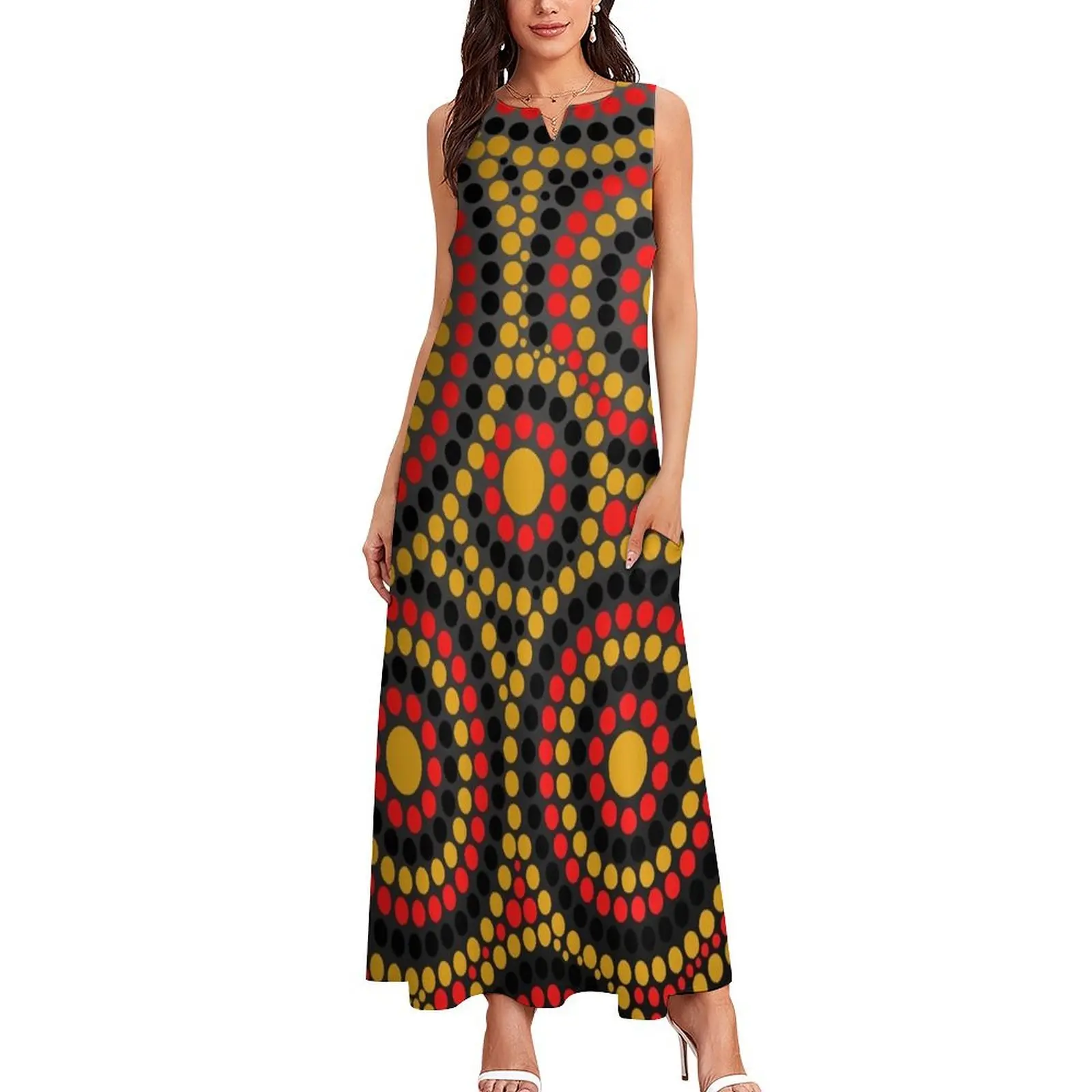 Awesome Aboriginal Dot Art Long Dress dress party night Long veiled dresses Women's long dress