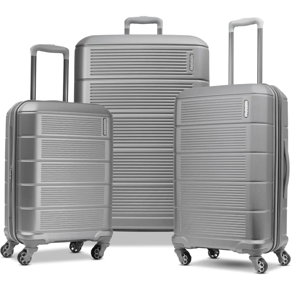 

American Tourister Stratum 2.0 Expandable Hardside Luggage with Spinner Wheels, Silver, 3-Piece Set (20/24/28)