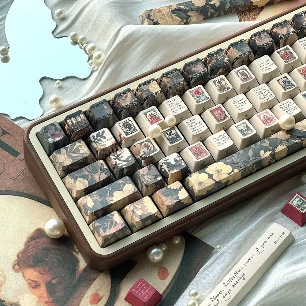 Flowing wind aftertaste keycap hot sublimation original factory, old Shanghai retro style, suitable for 61/75/87/104 mechanical