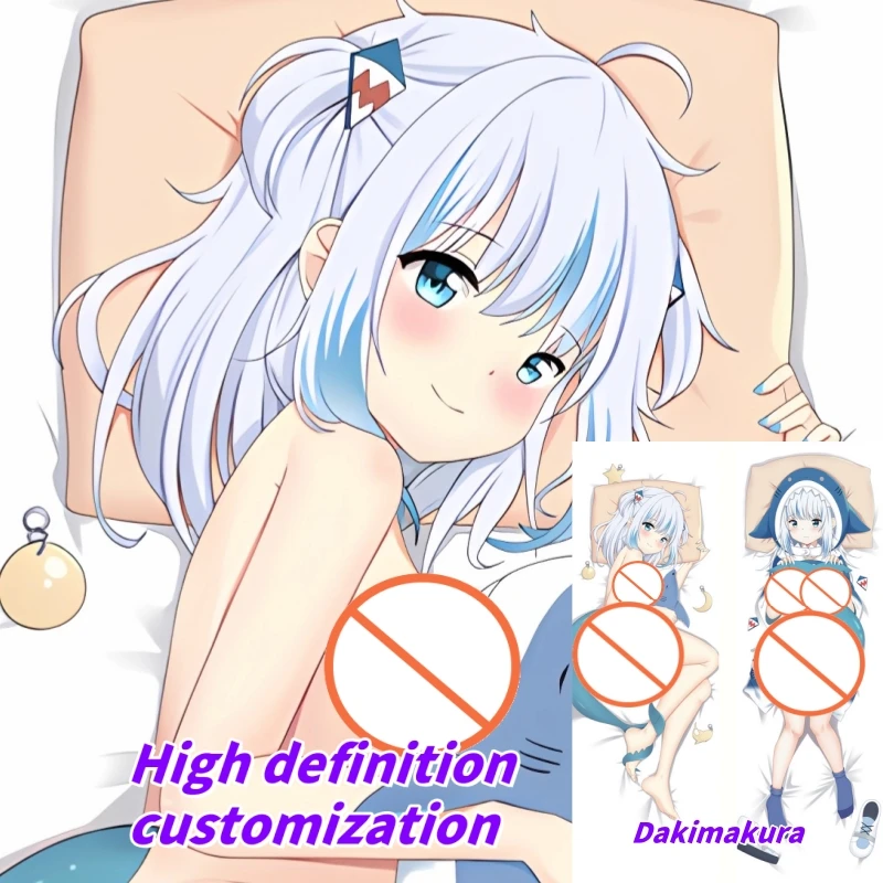 

Dakimakura Anime Pillow Case hololive Gawr Gura Double-sided Print Of Life-size Body Pillowcase Gifts