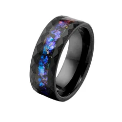 8mm Stainless Steel Black Ring For Men And Women Simple High-end Sense Party Daily Jewelry Accessories