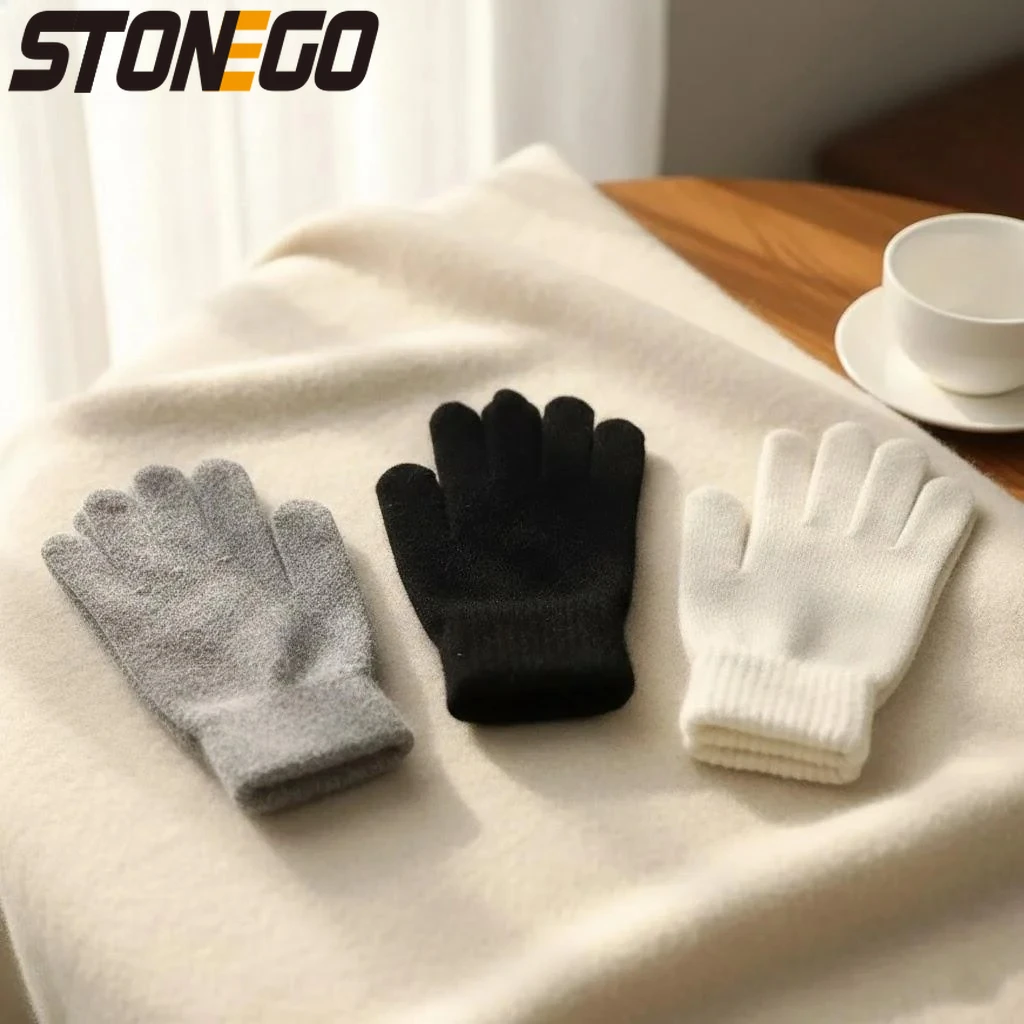 

Warm Thick Knitted Woolen Full Finger Gloves for Winter Cycling Driving Outdoor Activities Women Men