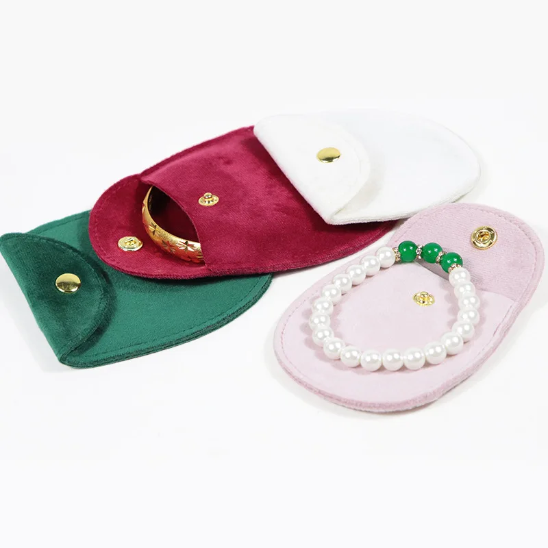 Jewellery Pouch Snap Button Soft Velvet Bag Envelope Jewelry Packaging Bag Wedding Gift Bracelet Necklace Earrings Rings Storage