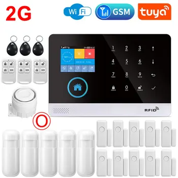 2G PG103 Tuya Smart Home Alarm System 433MHz with PIR Sensor Burglar Security Protection WiFi GSM Wireless Smart Home Alarm