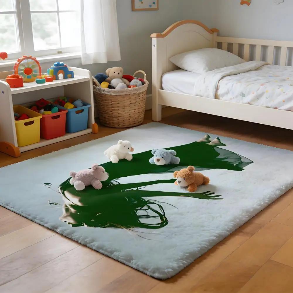 

Floor Mat Soft Flannel Rug Non-Slip Absorbent Mat for Bathroom Bedroom Home Decor HAVE A NICE DAY Cute Animal