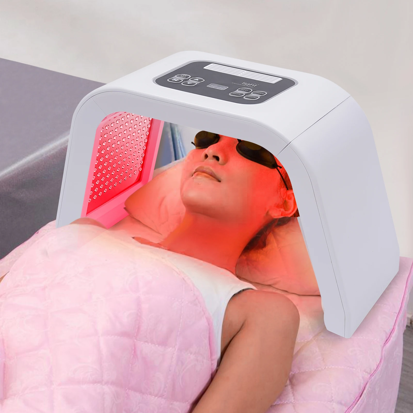 Masque facial de luminothérapie à LED pour le visage, équipement de beauté 7 en 1 pour les soins de la peau à domicile, masque professionnel pour SPA, 7 documents