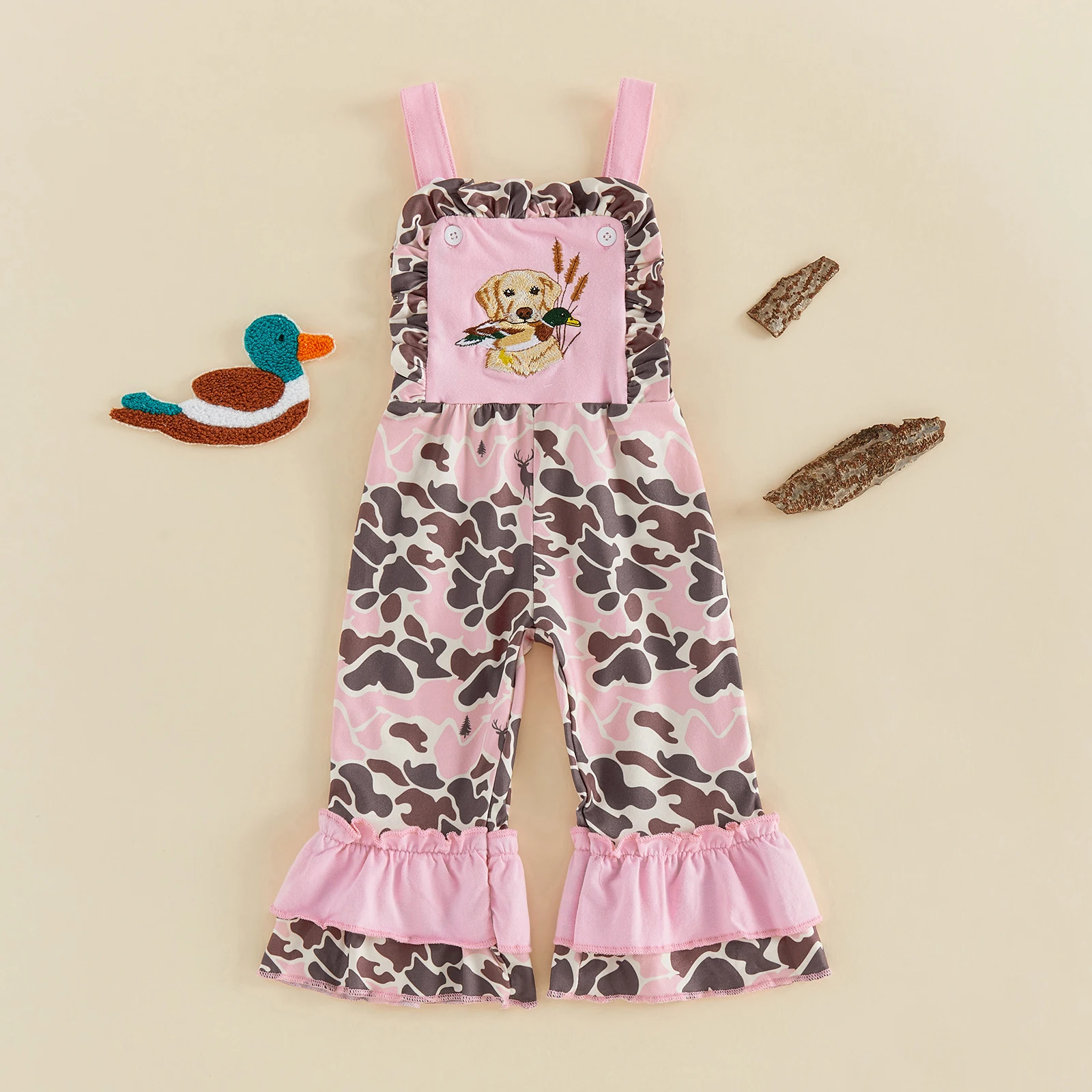 Camo Embroidered Girl Romper 2