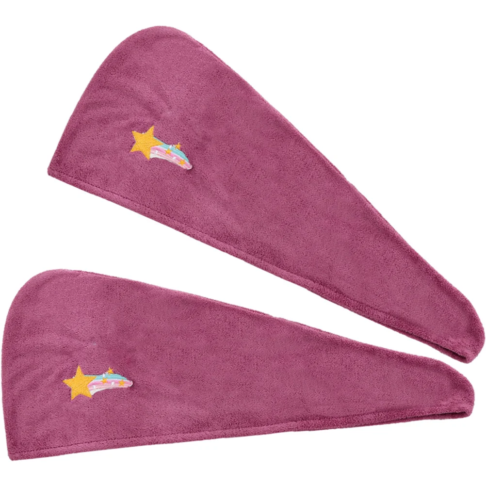 

2Pcs Hair Drying Hat Coral Fleece Quick Absorbent Bath Shower Wraps Soft Reusable Hair Towel Coral Fleece Hair-Drying Hat