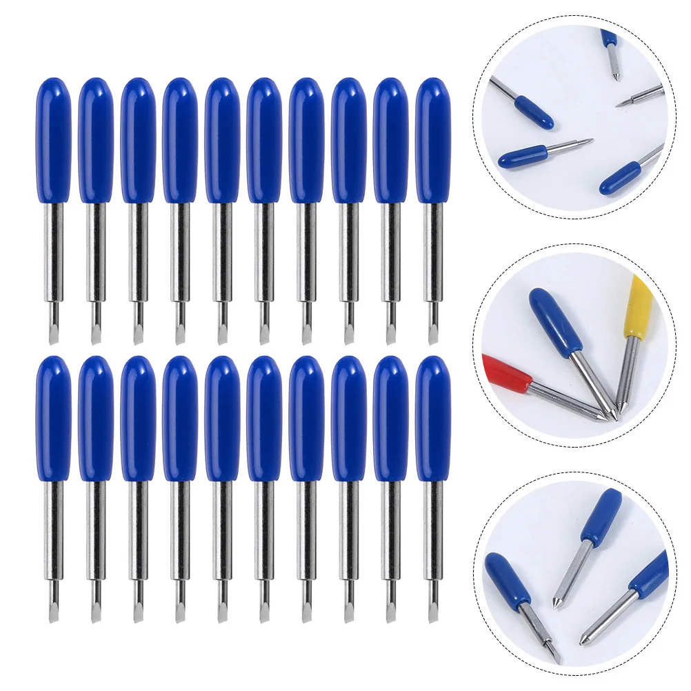 

50Pcs Lettering Cutter Blades Tungsten Steel Rust Proof Cutting Blades for Vinyl Plotter Replacement Cutting Machine