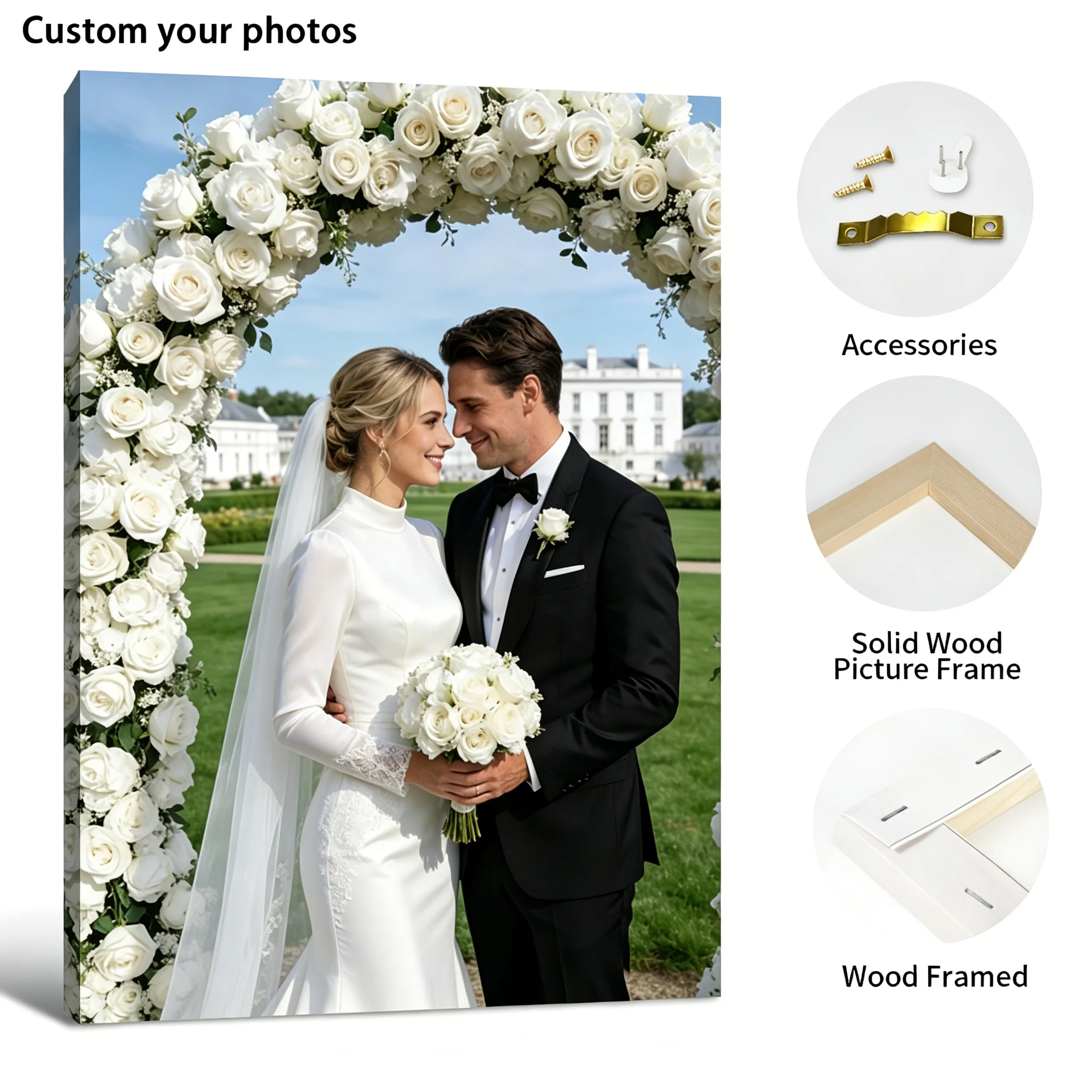 Custom posters framed wall art customized family photos canvas printing of wedding photos  room decoration Custom Your Photos - view 2