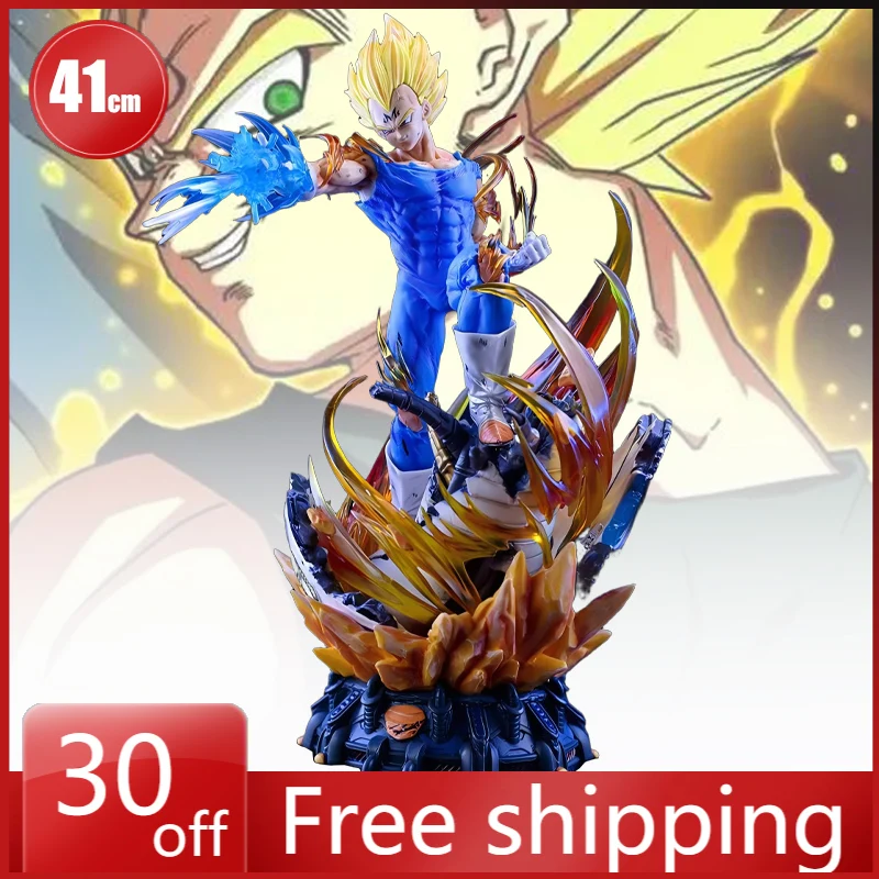 

41 см фигурка Dragon Ball Vegeta IV GK Super Saiyan, стоячая поза, трехголовая сменная аниме-модель, украшения из ПВХ, детские игрушки