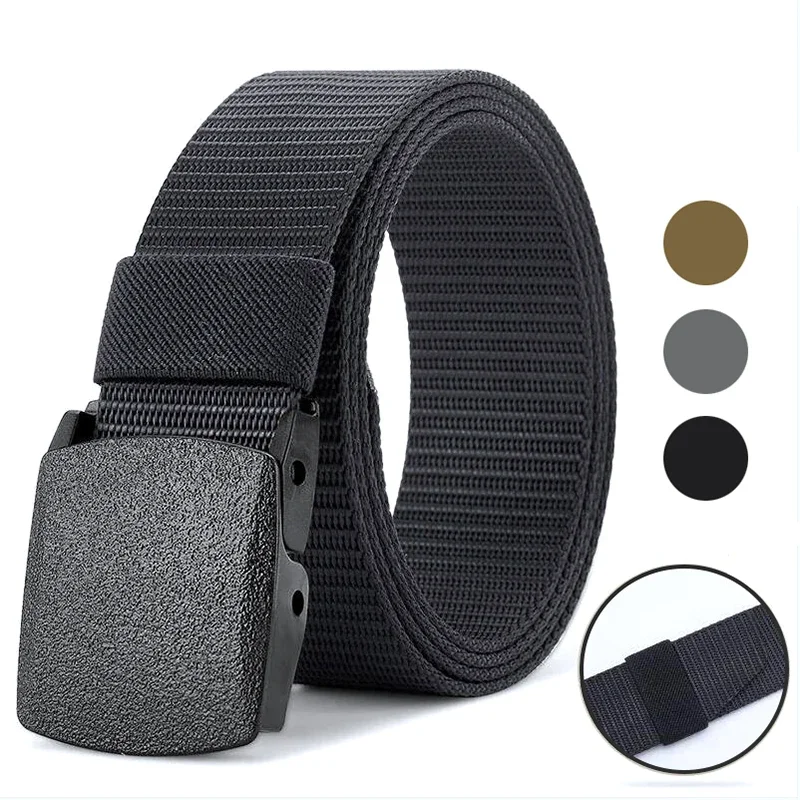 

Men Ourdoor Nylon Army Tactical Camping Belt 110 120cm Military Waist Canvas Belts Security Check Waist Straps Black Gray Khaki