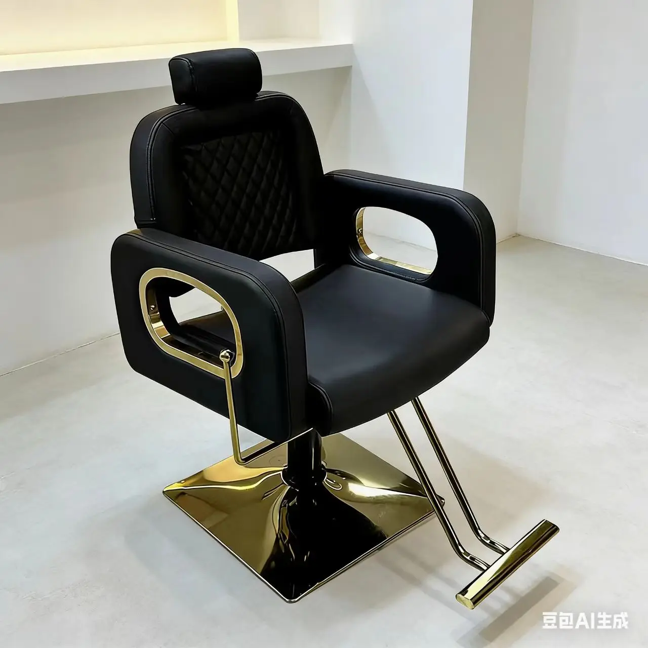 Barber Shop Black Hair Salon Styling Adjustable Rotation Barber Chair