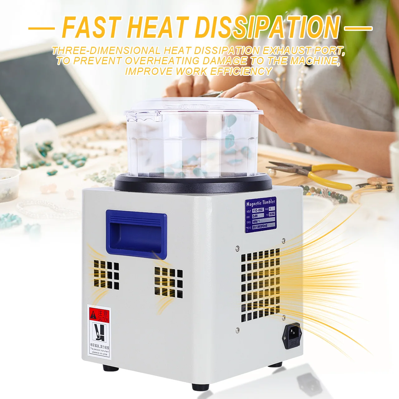 

TOPTOS JH-185 180mm Magnetic Rotary Polisher for Jewelry Metals - Deburring & Finishing Gold/Silver