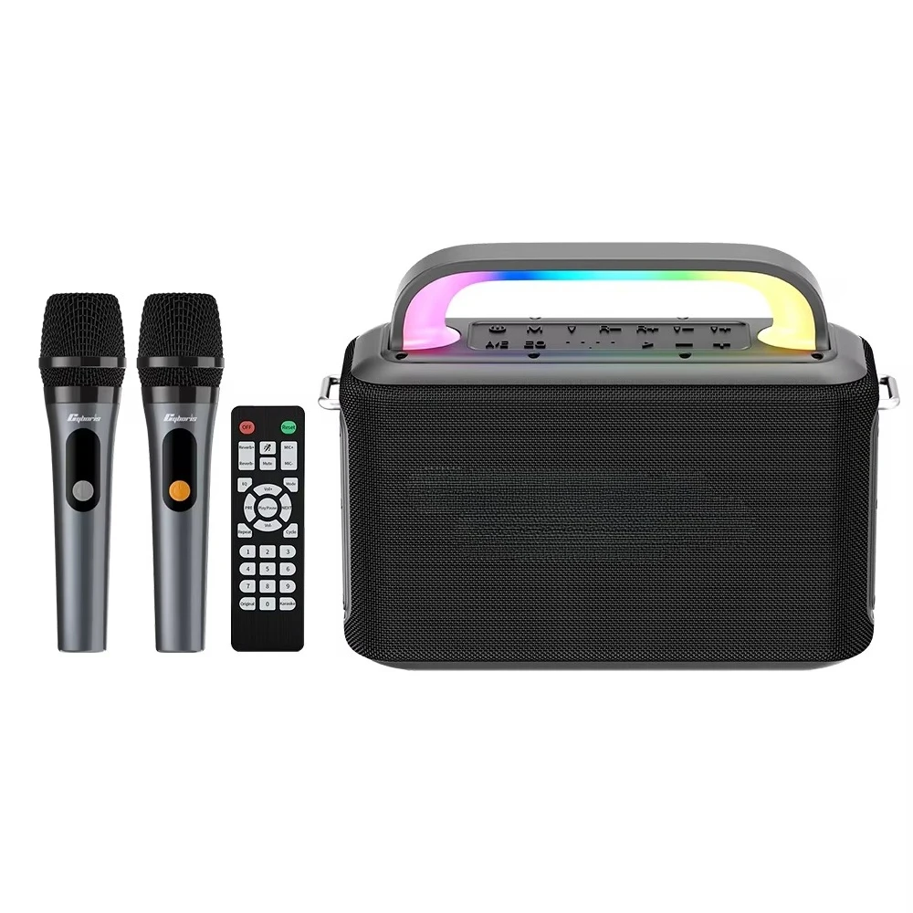 

Караоке-машина X13 с двумя микрофонами, портативный беспроводной динамик мощностью 200 Вт с микрофоном Караоке-система PA RGB LED TWS для взрослых