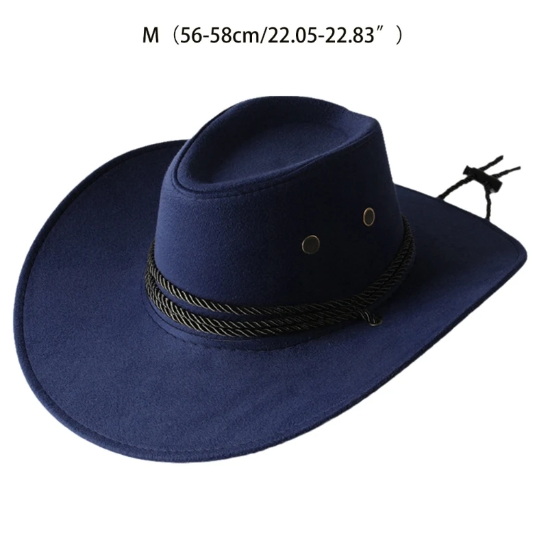 Fashion Western Cowboy Hat Wide Brim Solid Color Basin Hat All-match for Unisex Drop Shipping