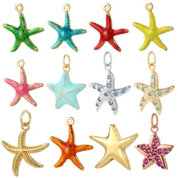 Bohemian Starfish CZ Charms for Jewelry Making Summer Beach Dijes  Diy Woman Bracelet Necklace Earrings Accessories metal charms