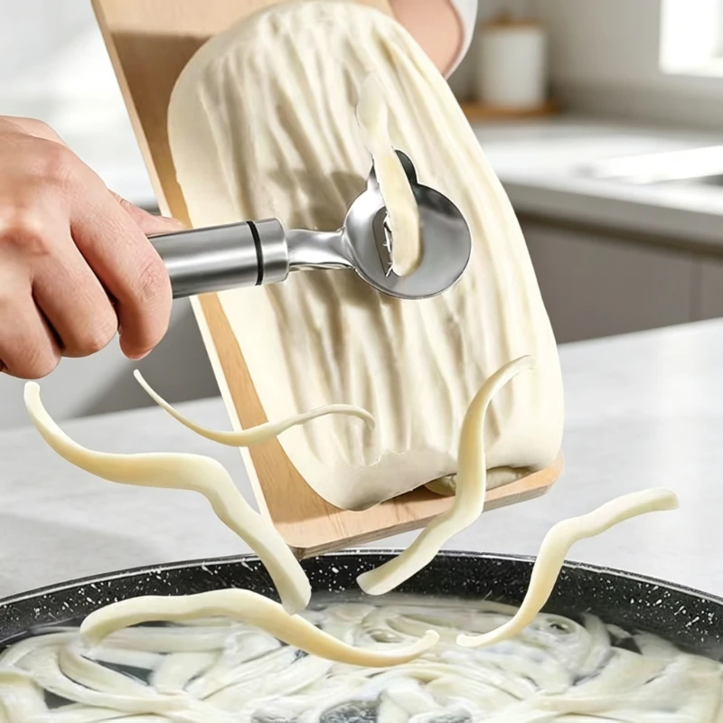 Household Stainless Steel Hand‑held Noodle Slicer Kitchen Manual Dough Cutter Tool for Making Sliced Noodles Home Cooking Gadget